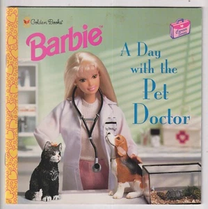 1998 "A" Edition of Barbie A Day With The Pet Doctor Golden Book #13182-00 (Pap - Picture 1 of 1