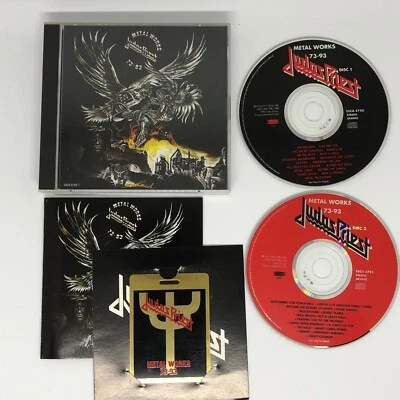 Japan Promo 2 x CD Judas Priest – Metal Works 73-93 ESCA-5750~1 w/ Metal Pass - Image 1 of 4