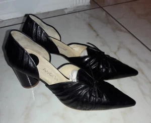 NEW Angelo Figus Black soft Leather Pointed Toe can fit Us sz 7-8 NEW Size 38 - Picture 1 of 7