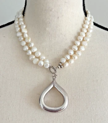 Collar SSD Simon Sebbag Perla Barroca Plata de Ley - ¡Usa de 2 maneras! Foto 1 de 4