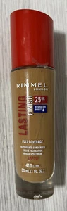 Rimmel Lasting Finish 25 Hr Foundation, Hydration Boost SPF 20 #410 Latte 08/23 - Picture 1 of 1