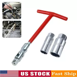 3PCS Spark Plug Removal Tool 16 21mm T-Handle Flexible Spanner Socket Wrench Set - Foto 1 di 10