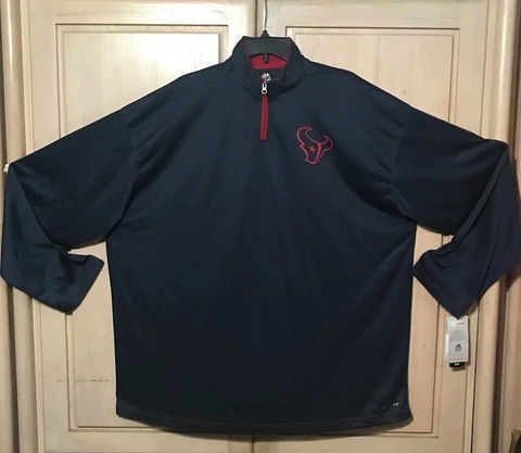 New NFL Houston Texans Blue Quarter Zip Thermabase Sweater Men's Size 3X Cover
