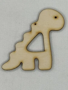 Custom Laser Cut Unfinished Dinosaur Ornament Shape Wood Craft Cutout - Picture 1 of 2