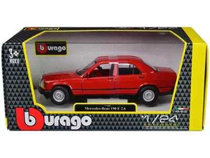 BBURAGO MERCEDES BENZ 190E 190 E 2.6 1/24 DIECAST MODEL CAR RED 21103 RD - Picture 1 of 1