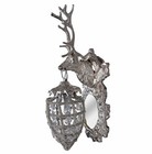 Hängelampe Antik Leuchte Hirsch Wandlampe Silber Hirschkopf Wandlüster Wandfigur