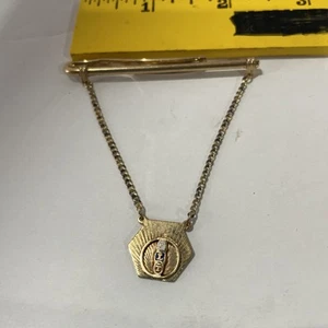 Vintage Anson  Odd Fellows Tie Clip And Chain 1/20 12 K Gold Filled. - Picture 1 of 11
