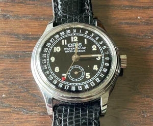 Oris 6651 Pointer Date Black Dial Small Seconds Manual Men's Watch From JP - Picture 1 of 4
