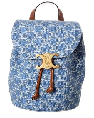 Celine Bonnie Triomphe Denim & Leather Backpack Women's Blue Os - Image 1 of 4