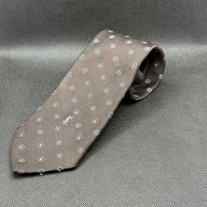 Vintage 70er Jahre Yves Saint Laurent YSL braun Kreis Muster Herren Krawatte 57" x 3" - Bild 1 von 4