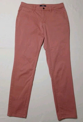 Pantalones chinos para mujer Chaps rosa tiro medio súper elásticos ajustados talla 8 Foto 1 de 4