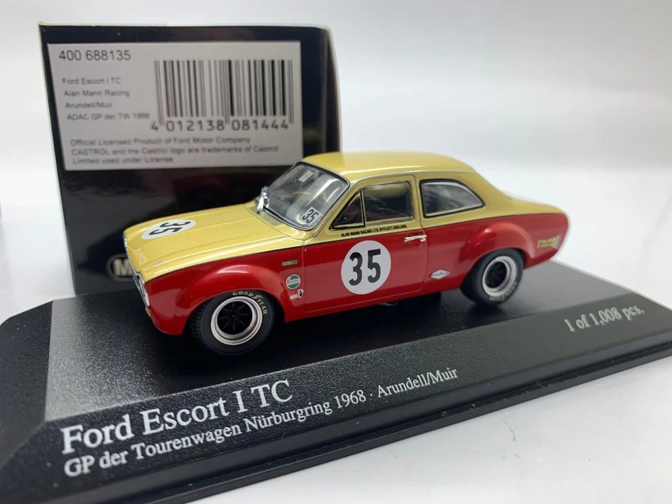 Minichamps Ford Escort I Tc Arundell Muir Adac Gp Der Tw 1968 400 688135 1/43 - Immagine 1 di 1