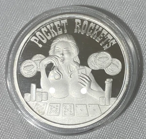 STL Mint Pocket Rockets 1 Oz .999 Silver Art Round Spicy Silver W COA LTD 500 - Picture 1 of 4
