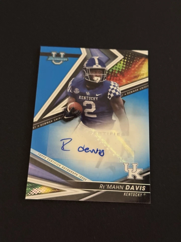 2022-23 Bowman U Best of 2022 Auto Blue Refractor /150 #BA-RD RAY RE’MAHN DAVIS - Image 1 of 2