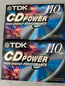TDK CD Power Performance 110 High Bias Audio Cassette Tapes NEW/SEALED (2 Pack) - Picture 1 of 2