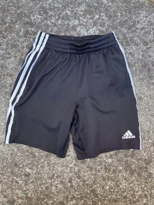 Adidas Shorts Unisex Kids/Youth Size: M Or 10/12 Black w/White Stripes - Picture 1 of 7