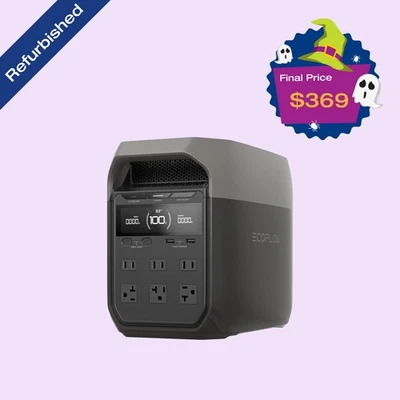 Портативная электростанция EcoFlow DELTA 3 1024 Вт 1800 Вт аккумулятор LiFePO4 отремонтированный - Изображение 1 из 4