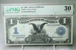 1899 $1 Silver Certificate Black Eagle Fr#227 PMG VF30 No Comment #8956 - Picture 1 of 2
