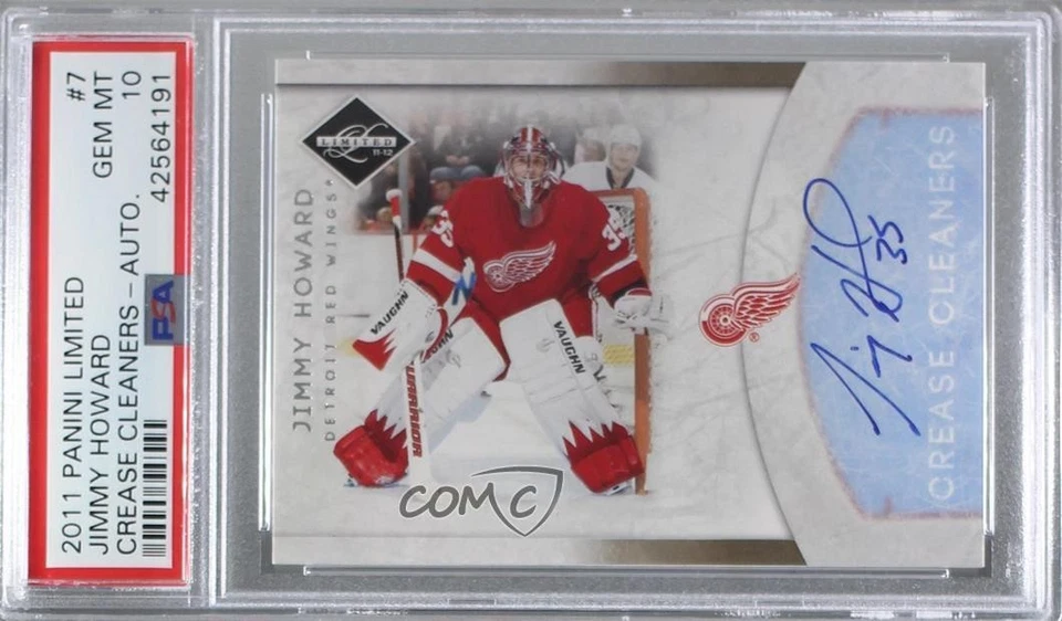 2011 Limited Crease Cleaners Signatures /99 Jimmy Howard #7 PSA 10 GEM MT Auto - Image 1 of 2