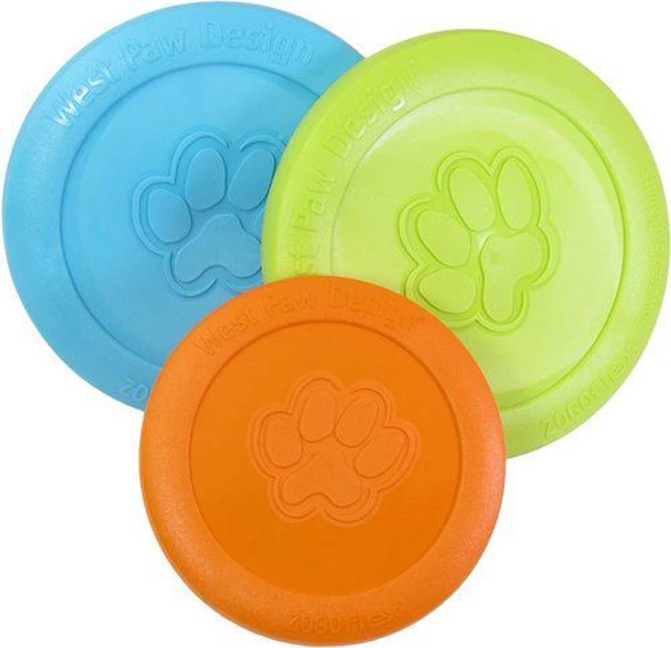 West Paw Zisc Flying Disc Fetch Dog Toy - Large - Blue Aqua - Image 1 of 1
