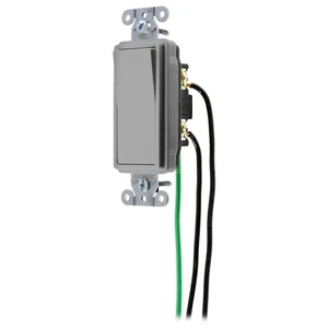Interruptor basculante decorador gris Hubbell 3 vías 8" cables 20A 120/277V DSL420GY - Imagen 1 de 2