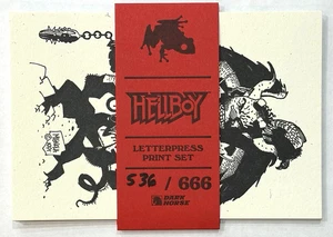 JUEGO DE IMPRESIÓN TIPOGRÁFICA HELLBOY SDC 2024 #536/666 HORA OSCURA MIKE MIGNOLA - Imagen 1 de 2