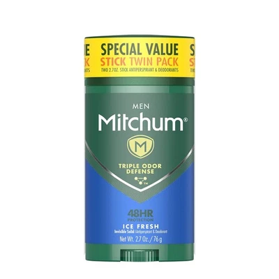 Mitchum Desodorante Hombre, Barra Antitranspirante, Triple 2.7 Onzas (Pack de 2)  Foto 1 de 4