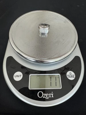 Anillo con racimo de diamantes de oro blanco de 14K para hombre - 11 g - falta una piedra Foto 1 de 4