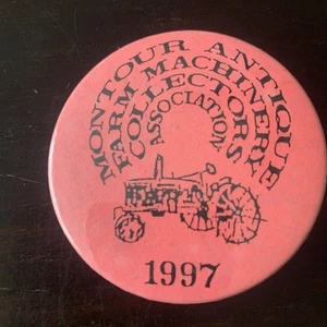 Vintage Montour Antique Farm Machinery Collectors 1997 Exhibitor Pin Pink - Picture 1 of 5