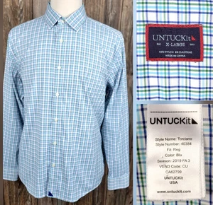 Camicia UNTUCKit Torciano Performance con bottoni L/S a quadri casual elasticizzata uomo XL - Foto 1 di 15
