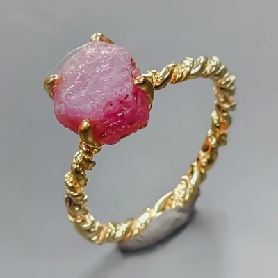 Anillo Rubí Hecho a Mano Plata de Ley 925 Talla 7.5/R437858 Foto 1 de 4