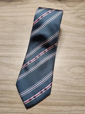 Corbata Paco Rabanne, 100% Seda, Hecha a Mano en Italia, Gris y Rosa Foto 1 de 4