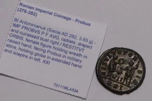 Probus Antoninianus - RESTITVT ORBIS - Siscia Mint SILVERED BEAUTY ON HAND B49 # - Picture 1 of 6