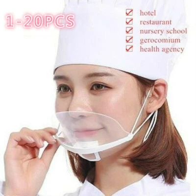 20pcs/Set Health Care Tool Transparent Masks Permanent Anti Fog Makeup Face Mask - Image 1 of 4