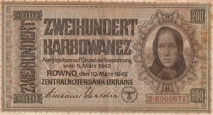 💵 Billete - Ucrania - 200 Karbowanez - 1942 - Imagen 1 de 3