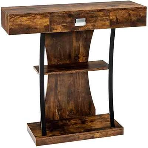 Modern Console Table w/ Long Tabletop & Middle Drawer - Picture 1 of 6