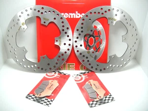 BRE11 KIT DISCHI FRENO BREMBO ANTERIORI + PASTIGLIE GILERA NEXUS 500 2010 2011 - Imagen 1 de 1