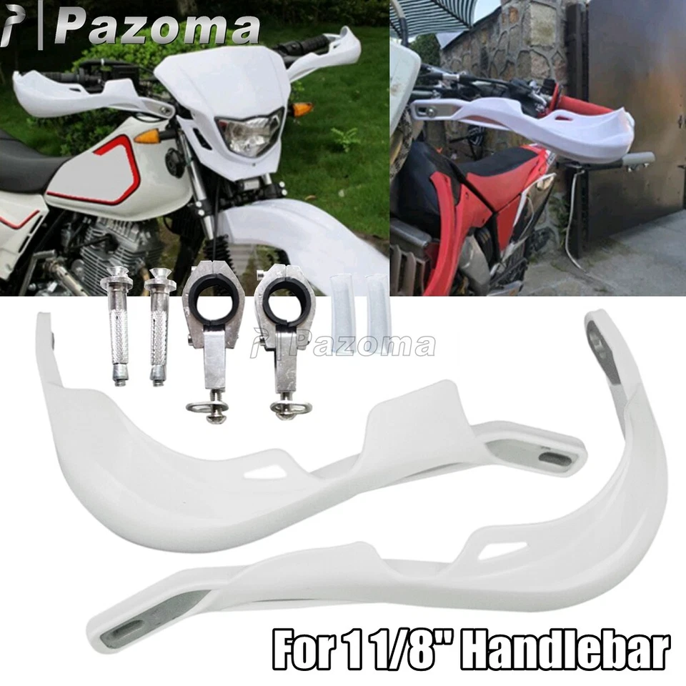 Protectores de manos de barra de cepillo de 1 1/8" para moto de cross blanca para Yamaha YZ250F WR250F Foto 1 de 4
