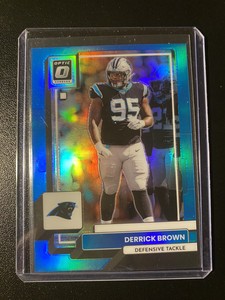 2022 Donruss Optic Derrick Brown Aqua Blue Prizm /299 #31 Carolina Panthers