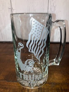 New Republican TRUMP 2024 MAGA Glass Beer Mug Sandblast Etched / Engraved - Picture 1 of 3