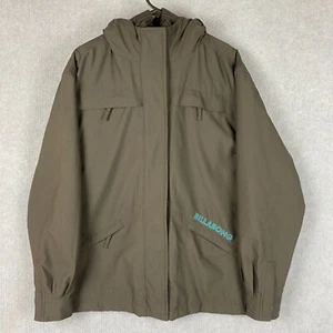 Billabong Jacket Womens 12 Brown Hoodie Fur Trim Quilted Insulated Warm Outdoors - Picture 1 of 10