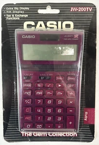 Casio / JW-200TV / 12 Digits / Two Way Power / Ruby / New & Sealed - Picture 1 of 2