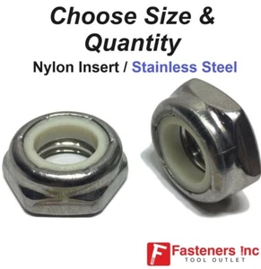 Hex Jam Nylon Insert Lock nut Nylock Stainless Steel Half Height(All Size & Qty) - Picture 1 of 7