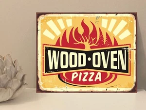 1x Letrero de Madera Horno de Leña Pizza Rústico Retro Placa de Metal Casa de Regalo Novedad (mt136) - Imagen 1 de 4