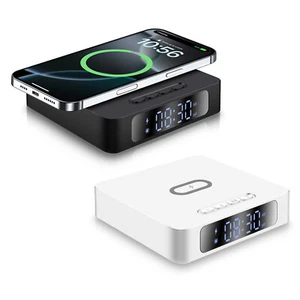 15W Wireless Charger Dock With Digital Alarm Clock Display For iPhone Samsung - Picture 1 of 26