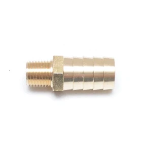 Male Hose Barb 5/8 Id to 1/4 Npt Straight Brass Fitting Fuel Air Water Oil Gas - Picture 1 of 6