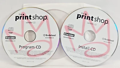Broderbund Print Shop Version 22 2000/XP PC Software Two Discs No Box - Image 1 of 4