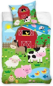 Animali La Ferme Biancheria da Letto 100% Cotone Copripiumino - Picture 1 of 2