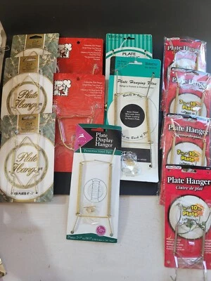 Lot of 12 Metal (Plastic Coated Metal) Wall Hangers Plates  - Image 1 of 4