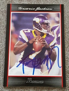 TARVARIS JACKSON SIGNED 2007 BOWMAN CARD #106 MINNESOTA VIKINGS AUTO - Picture 1 of 1